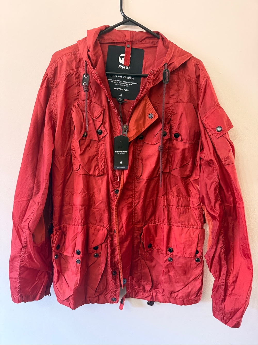 G-Star Men’s Red Hooded Field Jacket(brand new)